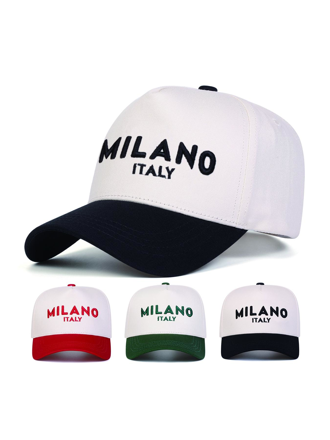 Unisex Milano Italy Baseball Cap, Adjustable Sun Protection Casual Sports Hat, Spring & Fall Outdoor Travel Beach Vacation