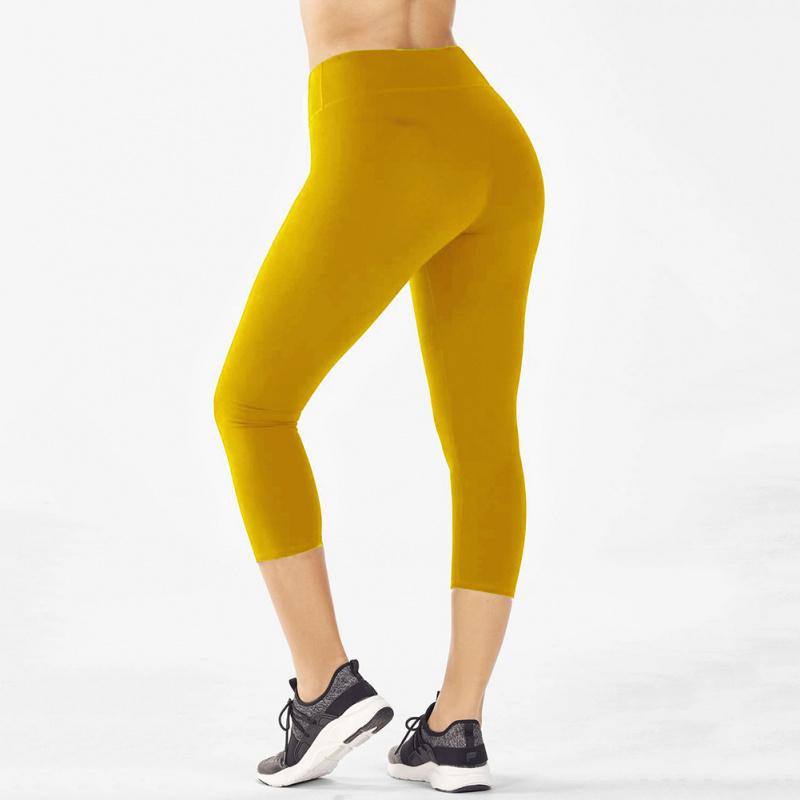 High Waisted Yoga Capris Butt Lift Tummy Control Quick Dry Slim Fit Workout Athletic Leggings