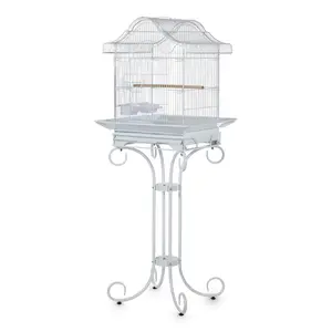 Heavy-Duty 58'' Wrought Iron Bird Cage – Rolling Stand, Non-Toxic Finish, Removable Tray, Stainless Steel Bowls, Spacious Flight Aviary for Cockatiels, Parakeets, Finches, Lovebirds & Conures – Easy Clean Design