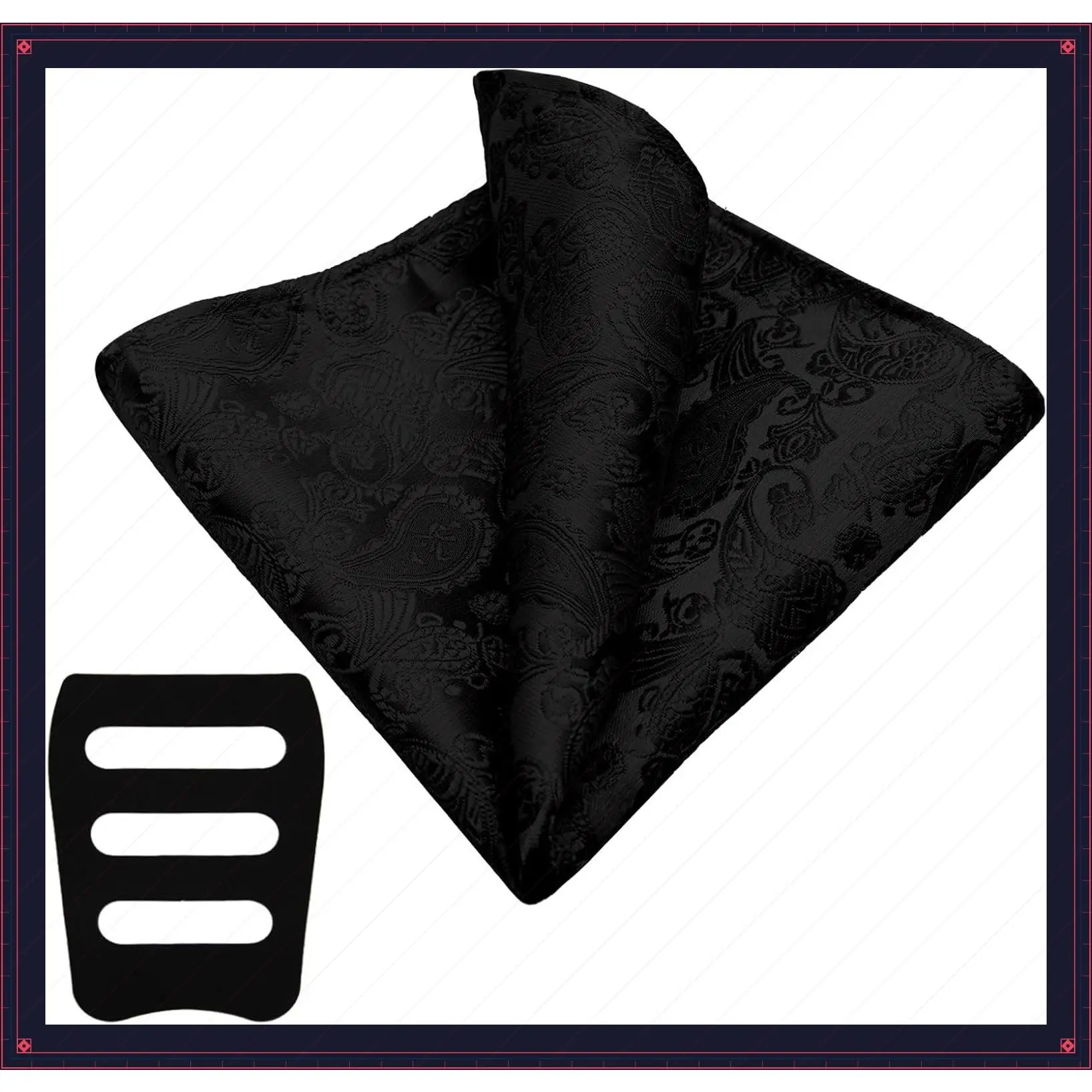Men's Handkerchiefs with Pocket Square Holder Paisley Pocket Square Handkerchief for Men Wedding Party Business(Gift)
