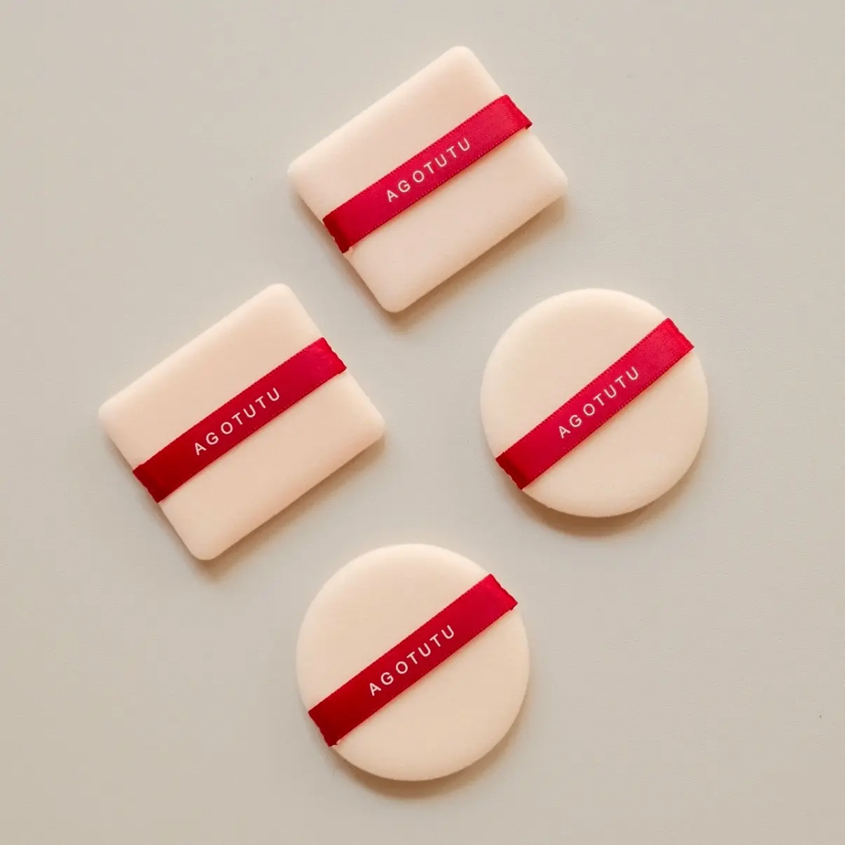5PCS AGOTUTU Fluffy Powder Puffs, Soft Flocking Material, No Powder Absorption, Dry & Wet Use for Setting & Touch Up, Suitable for Makeup Beginners & Beauty Lovers