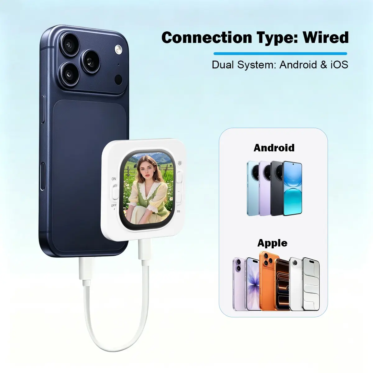 Tiktok Live Selfie Monitor, Magnetic Phone Clip, Portable Short Video Creator Gear, Mobile Phone Accessories, Abs Material