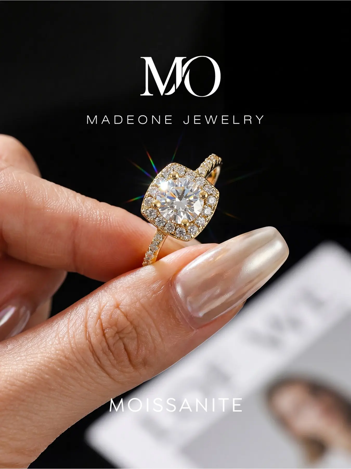 1 Pc Classical Square Cut Copper Ring with 1.0ct Synthetic Moissanite for Women Engagement Wedding Fine Jewelry