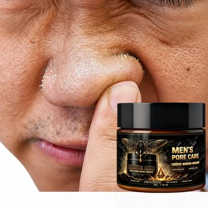 Men's Deep Pore Cleansing Cream, Facial Pore Cleaning, Oil Control, Oily Skin, Removes Excess Oil and Impurities, Gentle Face Wash, Facial Cleansing Product, Improves Rough Skin, Suitable for Men's Daily Skincare