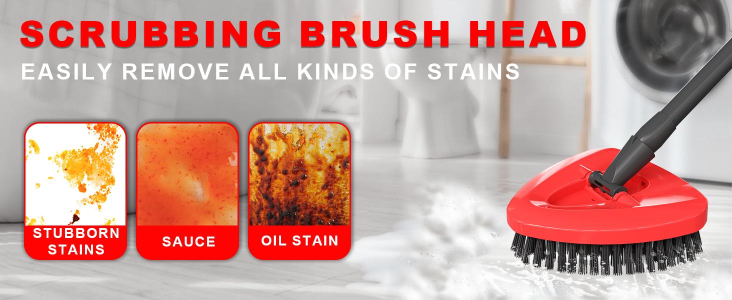 2 Pack Upgrade Scrub Brush Replace Heads Compatible with O Cedar EasyWring 1 Tank Spin Mop,Mop Replacement Scrubber Head Brush,Floor Cleaning Brush,More Layers of Bristles for Bathroom, Deck, Kitchen