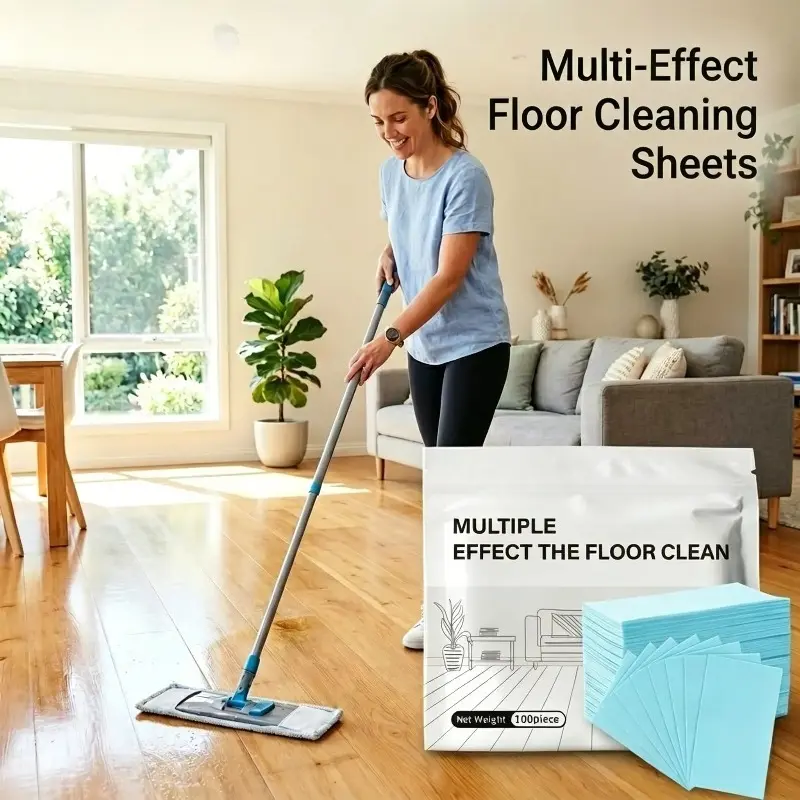 100 Pack Floor Cleaning Tablets Sheets Concentrated Mild Scent Cleaner & Polish For Hardwood Laminate Tile RV Surfaces Antibacterial Deodorization Maintenance Multifunctional Cleaner Home Cleaning Products Multipurpose Floor Cleaner