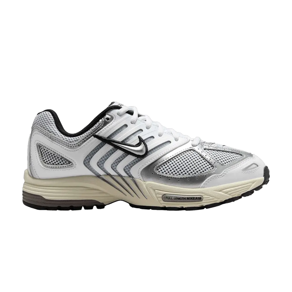 Nike Womens Air Pegasus 2K5 'White Black Metallic Silver' (women's sizes) White/Coconut Milk/Black/Metallic Silver running shoes HQ1675 100