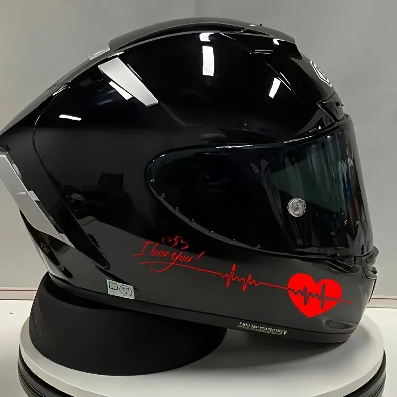 Fashionable 'i Love You' Stickers Set, Decals, Durable Waterproof PVC, Ideal for Motorcycle Helmets and Car Rearview Mirrors, Batch Qctz13001