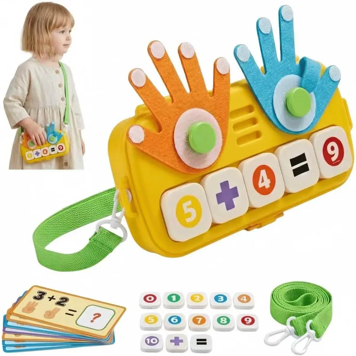 Montessori Math Manipulatives - Finger Counting Board 3+ | Washable and splinter-free ABS manipulative. Portable design is an ideal homeschool or travel addition and subtraction .