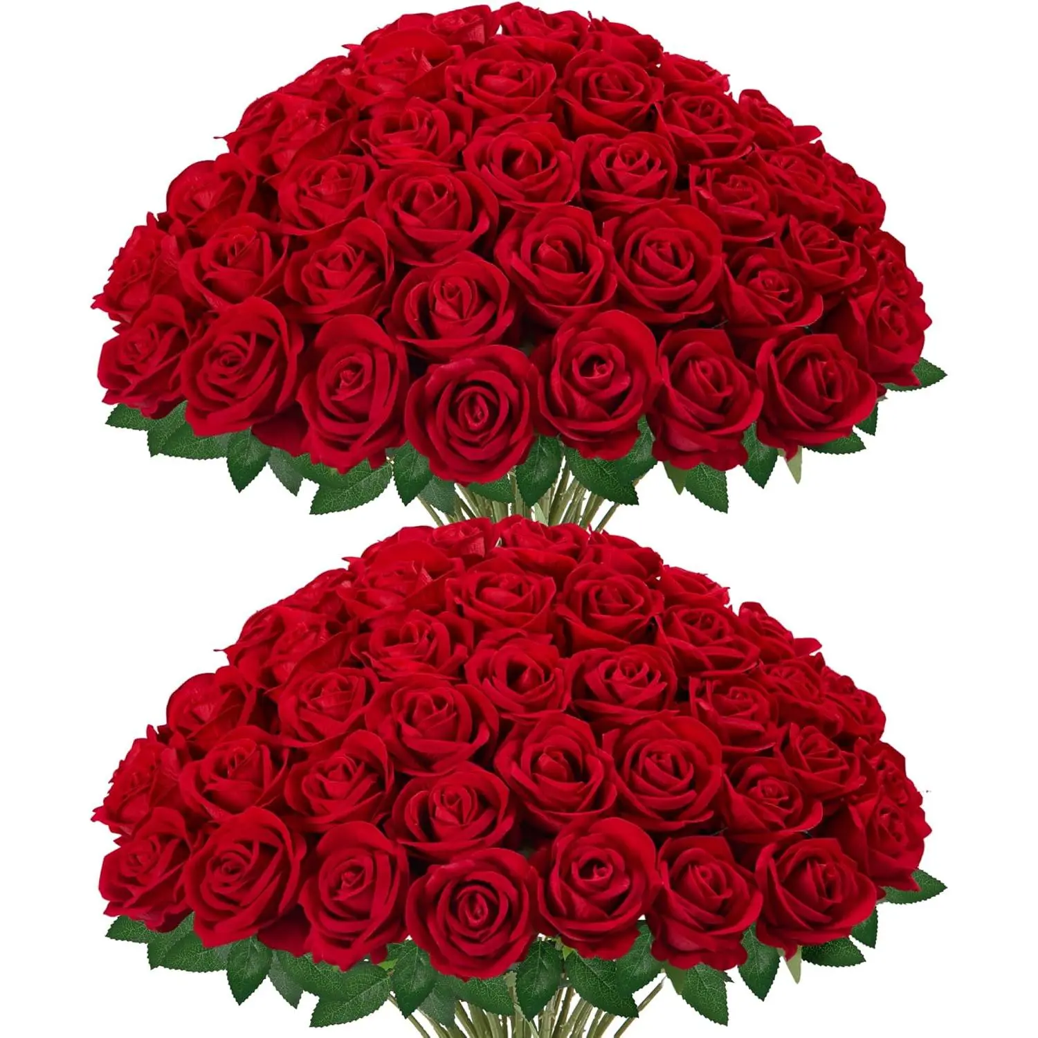 60-Piece Red Velvet Silk Satin Artificial Roses, Decorative Faux Flowers Bulk for DIY Projects, Wall Decor, Mother's Gift Wedding Centerpieces (Adjustable Option Available, 30-Piece Variant Also Offered), Mother’s Gifts