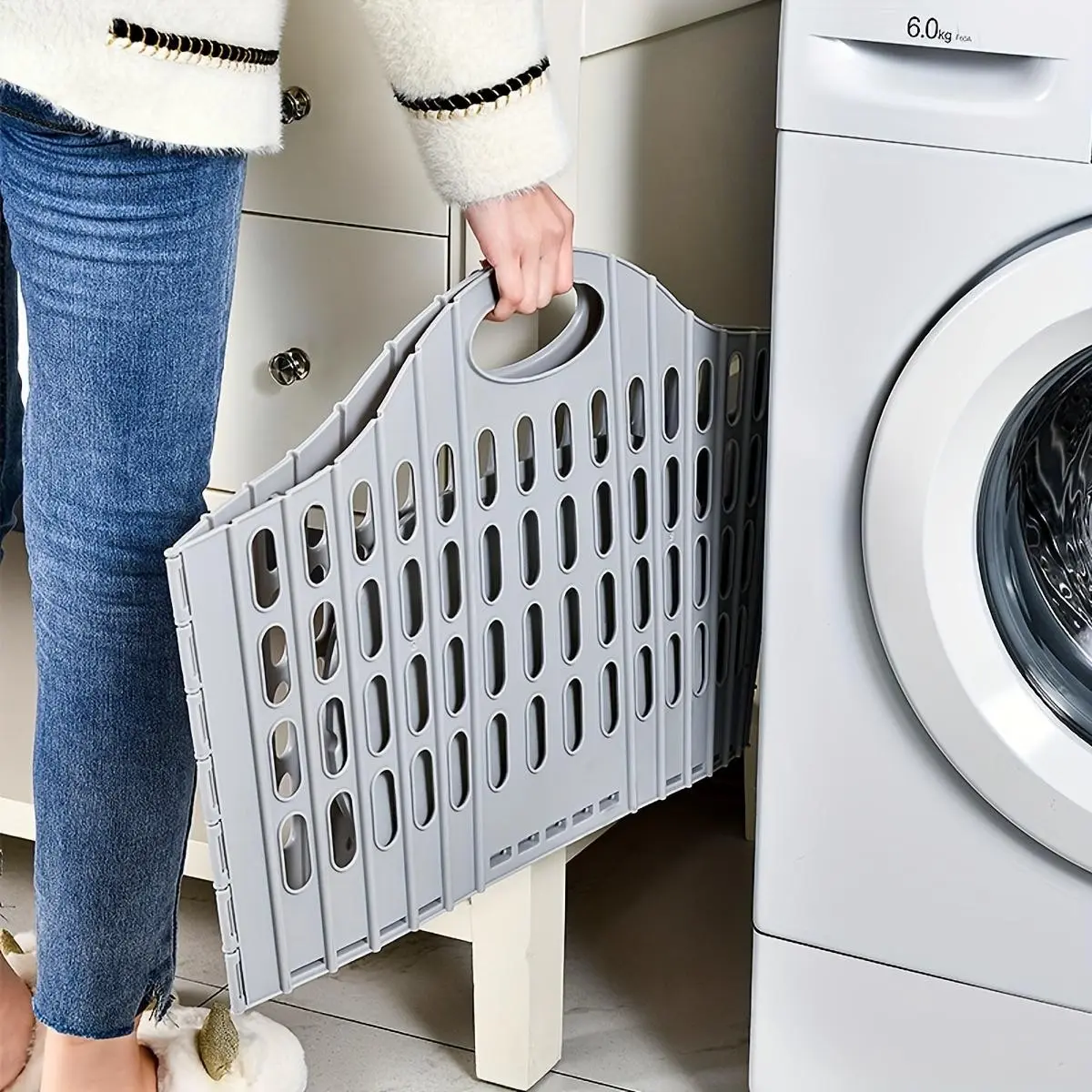 Bohemian Foldable Laundry Basket with Handles, Rectangular Plastic Storage, Breathable & Lightweight, Ideal for Bedroom/dorm/laundry Room, Foldable Laundry Hamper