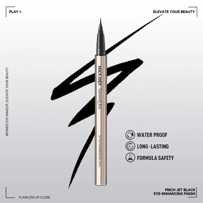 Ultra-Fine Black Liquid Eyeliner Pen, Waterproof Quick-Dry Smudge-Resistant Long-Lasting Formula,Precision Felt Tip for Smooth Controlled Lines, Sharp Wings, Cat Eye and Daily Eye Makeup, High-Pigment Transfer-Resistant Eyeliner, Easy Control for Beginner