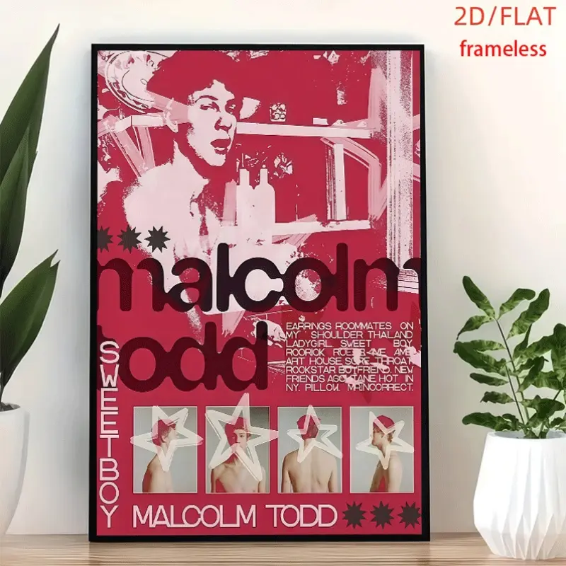 frameless Malcolm Todd Art Decor Print Poster, Wall Art for Living Room, Bedroom, Office, Dining Room & Bar, Perfect Gift & Home Decor, 12in x 16in