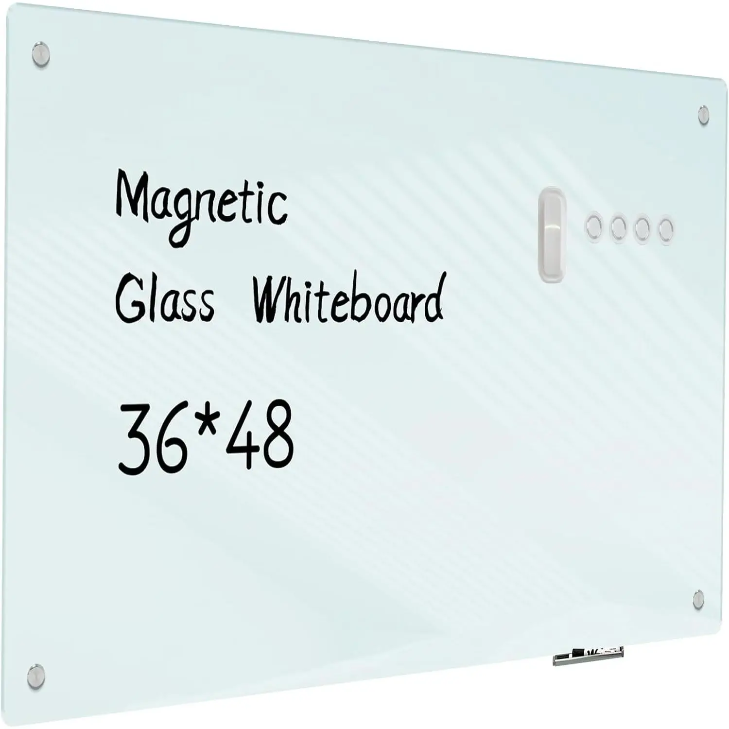 Glass Whiteboard - Glass Dry Erase Board 48"x36" Large Frameless Board for Walls Office School and