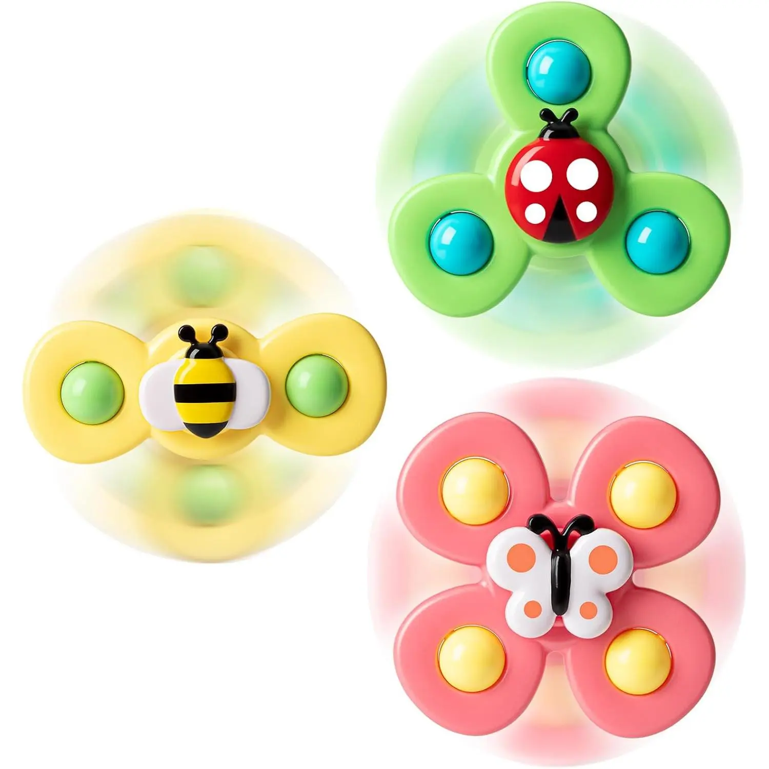 3PCS Suction Cup Spinner Toys for 1 2 Year Old Boys Spinning Toys Baby Toys 12-18 Months Sensory Toys for Toddlers 1-3 Easter Basket Stuffers Gifts for 1 Year Old Girlsfidget toys