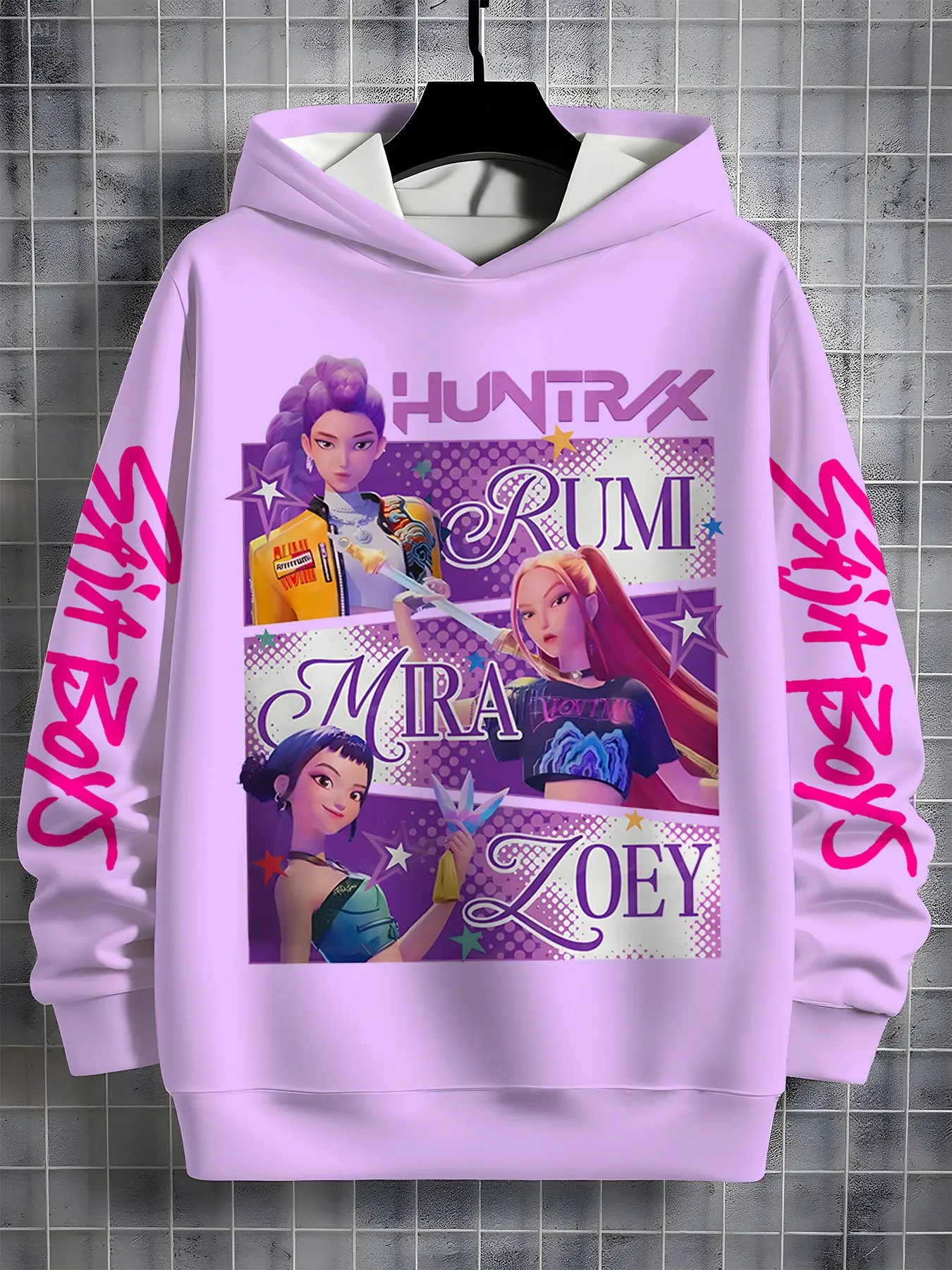 Girls' Cartoon Print Hoodie, Korean Style Casual Sweatshirt, Spring & Fall Fashion, Perfect for Daily Wear and School