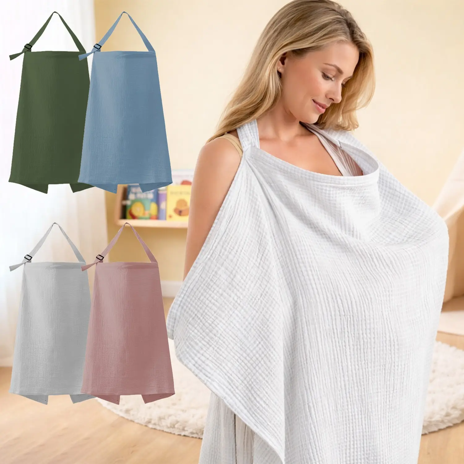 100x70cm Baby Nursing Cover, 39.3x27.5inch Breastfeeding Apron, Infant Newborn Feeding Cape, Essential Mummy Maternity Gear, Nursing Accessories
