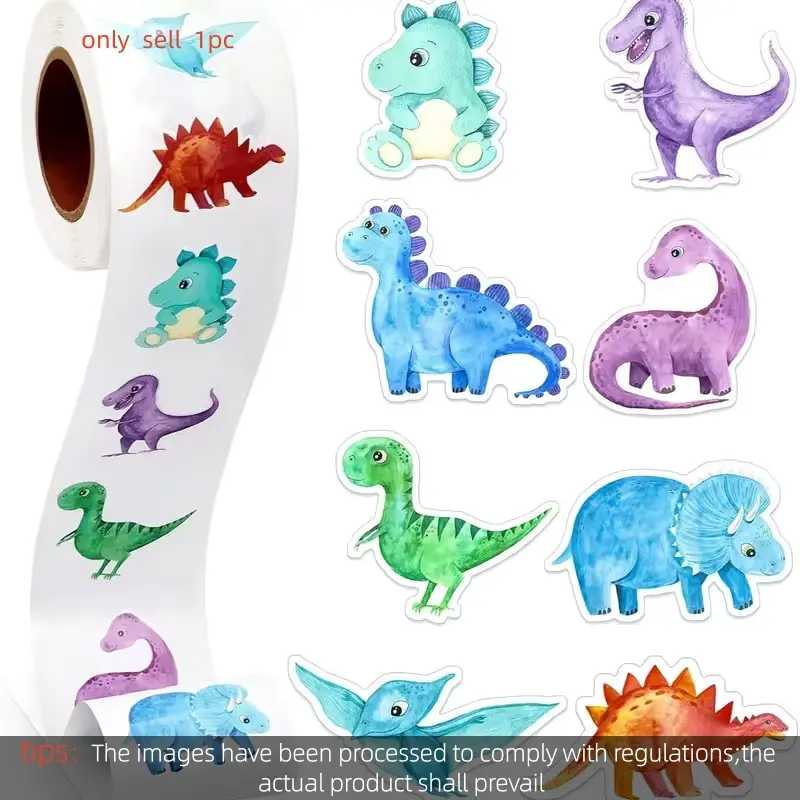500pcs 1inch Cartoon Dinosaur Animal Sticker Decoration Gift Envelopes Seal Sticker Label Reward Stationery Sticker for Kids