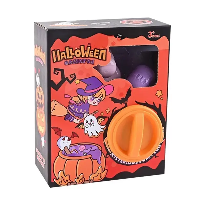 Halloween Mini Gumball Machine, 6 Random Surprise Eggs, Fun Gift for Kids Aged 3+, Perfect Halloween Party Decoration