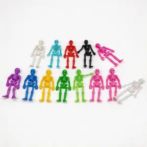 20 TPR Elastic Stretch Skulls – A stress-relieving toy featuring multi-colored, soft TPR skull shapes, perfect as party gifts, Halloween gift bag fillers, sticky Halloween decorations, or small holiday presents.