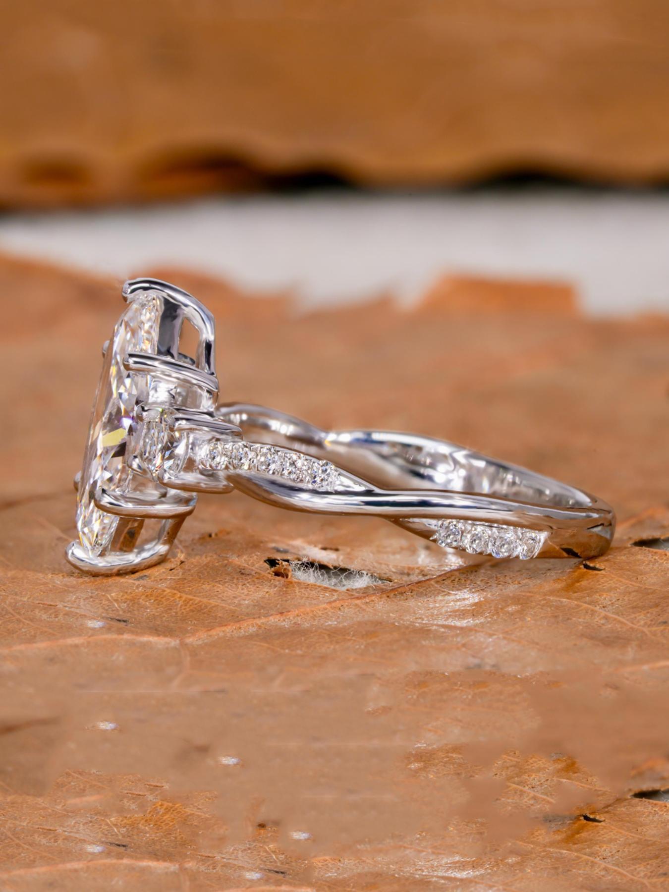 S925 Sterling Silver Artificial Zircon Decorated Ring, Elegant Engagement Ring, Fashion Engagement Rings, Elegant for Women, Trendy All-match & Exquisite Jewelry, Beautiful Rings for Birthday Gift, Valentine's Day, Gift