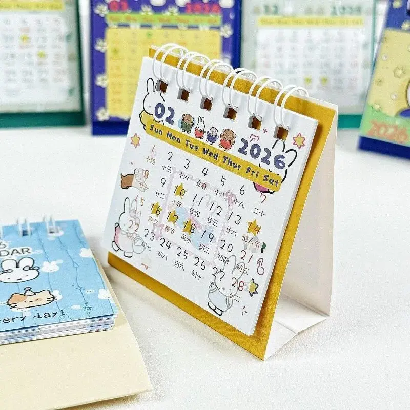 2026 Miffy Mini Desk Calendar | Cute Cartoon Stand-Up Calendar Aesthetic Desktop Decor for School & Office Kawaii Gifts