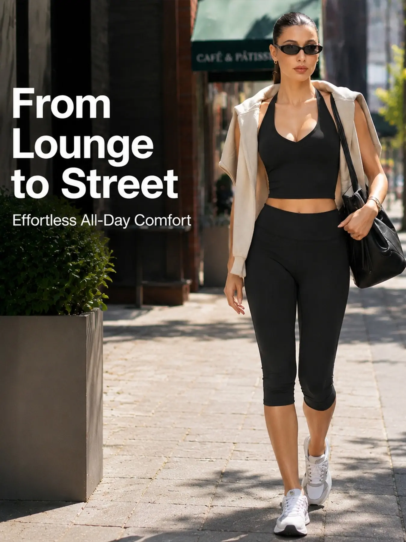 Viral Trendy Tank Top & High Waist Capri Pants 2 Piece Set, Summer Outfit Set, Slim Fit Tummy Control, Casual Summer, Comfortable and Stylish