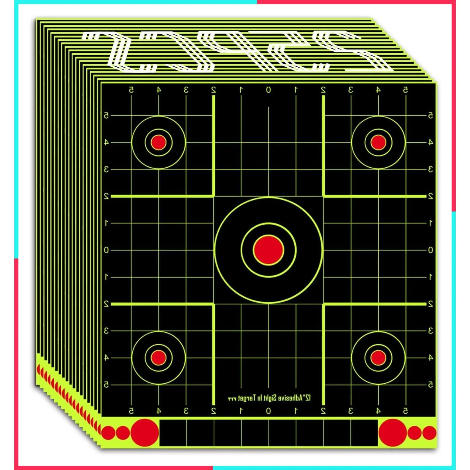 12x12 Inch Splatter Paper Targets and Adhesive Target Papers for Outdoor & Indoor Shooting - Reactive Targets for Air Gun, Rifle, Pistol, Airsoft, Air Rifle