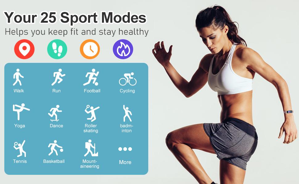 Smart Fitness Tracker for Running Gym Heart Rate Sleep Monitor Waterproof Smart Watch for Women Men