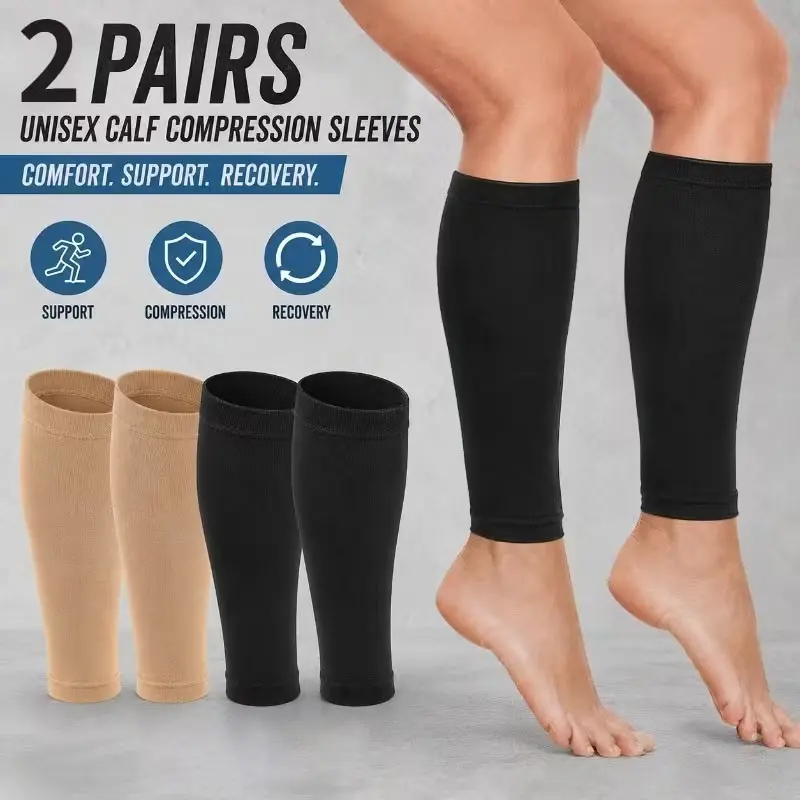 2 Pairs Arm Shaper and Leg Compression Sleeves, Elastic Upper Arm Wrap, Multi-Functional Sports Leg Socks, Anti-Slip, Daily Wear, Home, Gym, Workout