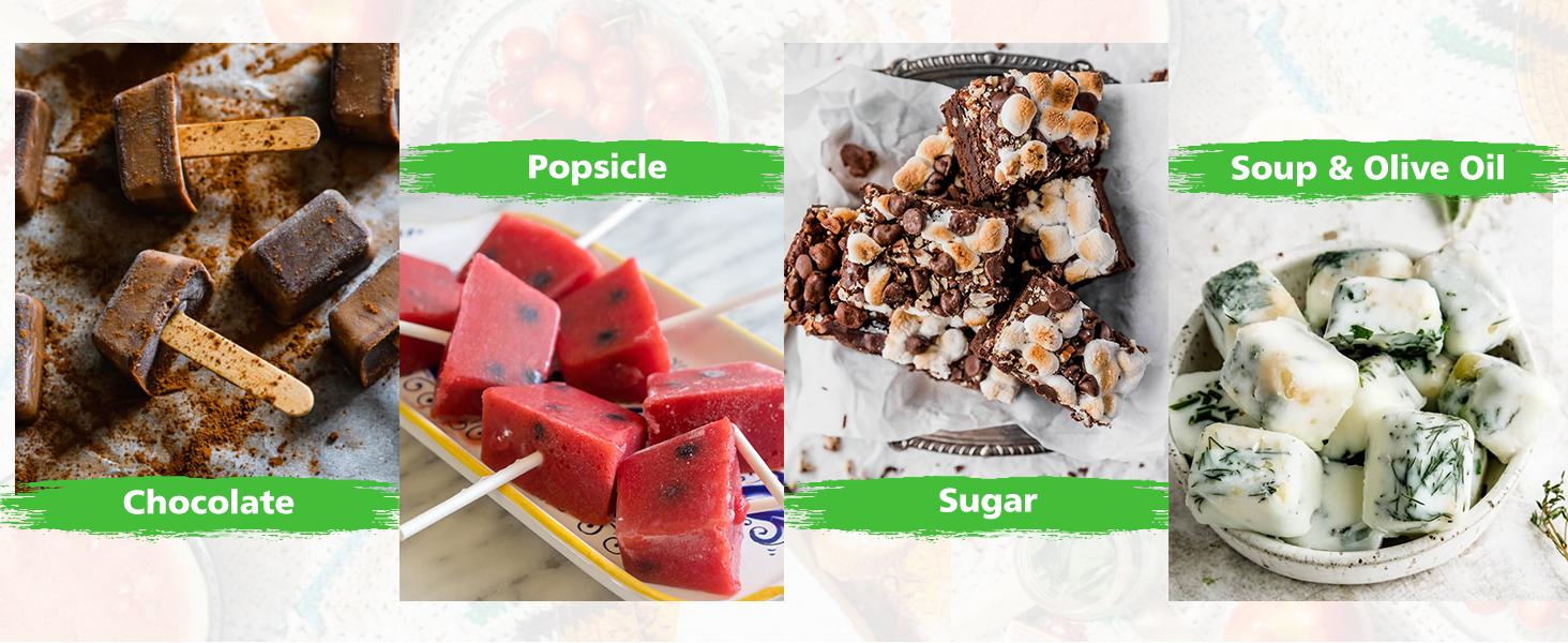 Ice Cube Tray with Lid and Bin - 4 Pack Ice Bucket Kits, Stackable Silicone Ice Trays for Freezer, Easy Pop Out, BPA Free for Cocktail, Coffee, Soup, Food, RV, Kitchen