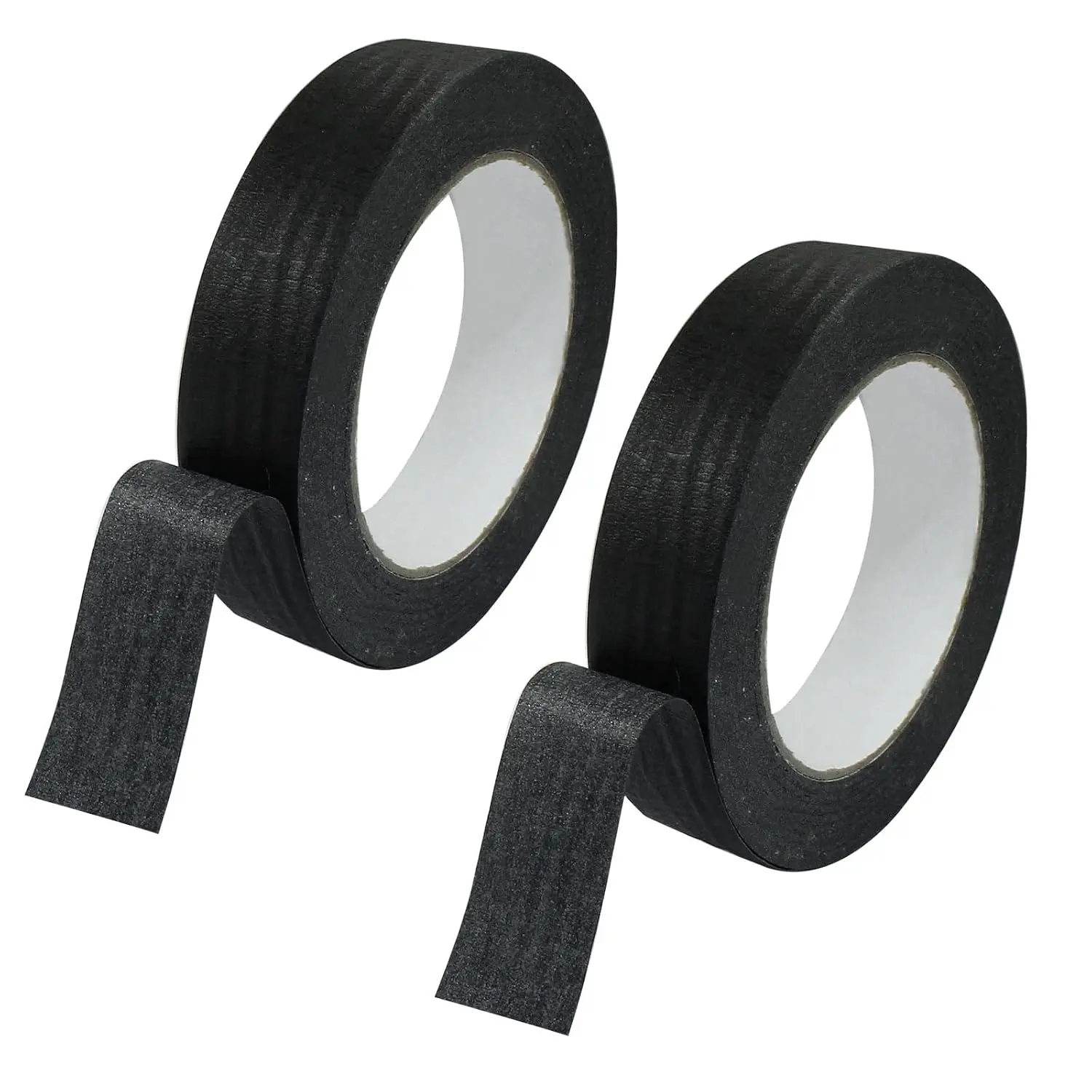 Black Masking Tape, 1" x 55 Yards, 2 Rolls | Medium High Tack,  Purpose Label Tape, For Painting, DIY, Crafts, , School, Office Use