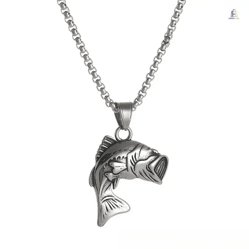 2026 New Stainless Steel Largemouth Bass Necklace - Jumping Fish Detailed Pendant Symbolic Charm, Dainty Chain Men's Accessories & Accessories for Women, Necklaces for Women for Daily Wear & Gifting, Detailed Pendants, Jewelry, Unisex