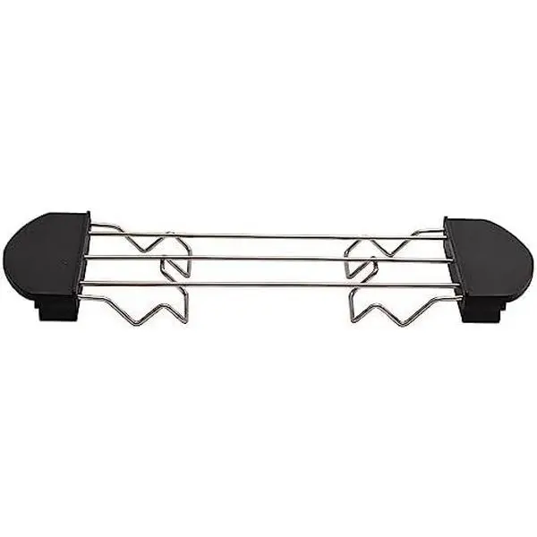 Stainless Steel Toaster Warming Rack, Black 10.6x3.6" Sandwich Holder | Fits Standard Toasters, -Grade & Heat-Resistant, Easy-Clean with Cool- Handles, for Melting Butter & Warming Bread