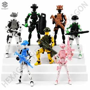 Dummy Mission 13 Movable Figure Ornament, T13 DIY Articulated Model, Collectible Desktop Figure Set, High-Scale Mechanical Style