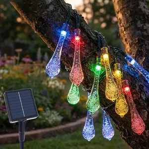 100LED/12M Raindrop Meteor String Lights Colorful Gradient Waterproof 8 Modes Christmas Outdoor Garden Decor
