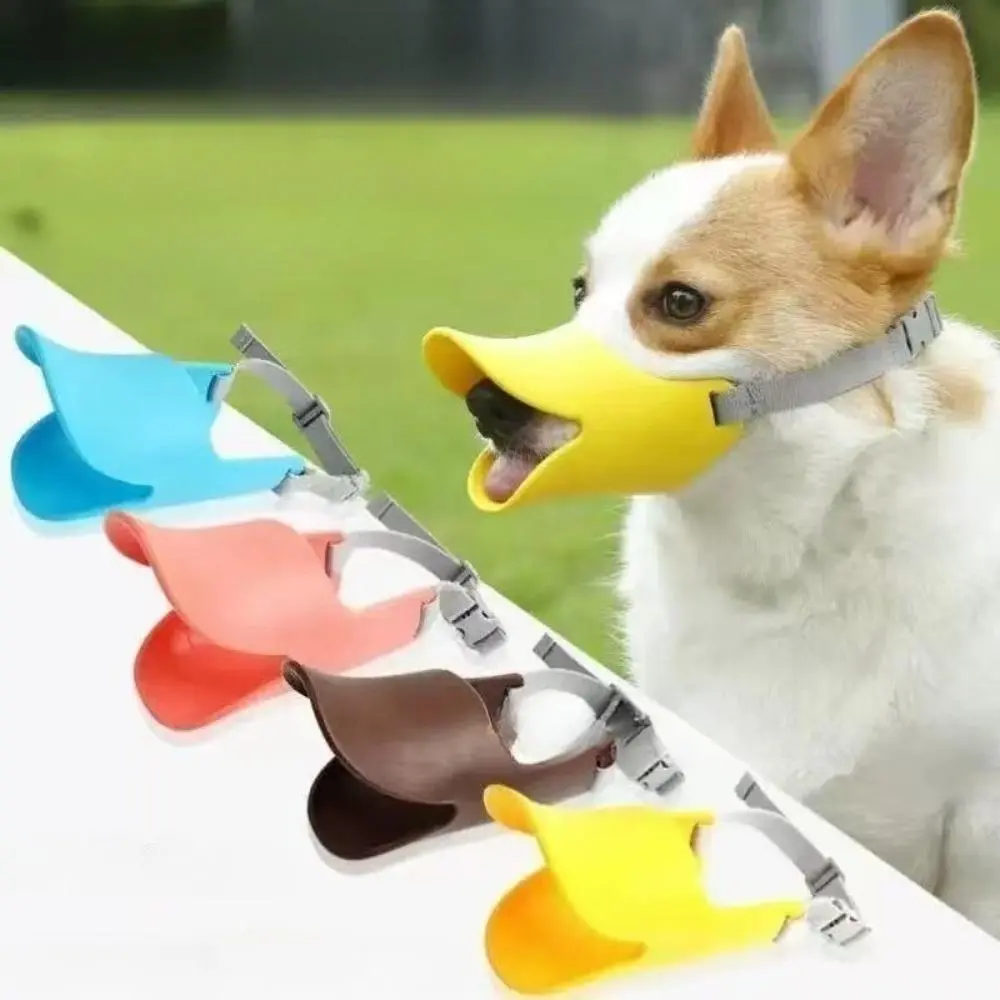 Soft Silicone Duckbill Dog Muzzle - Breathable, Adjustable & Reusable for No Bark Training, Grooming & Public Outings, Bathing, Daily Walks, Hair Trimming, Multi-Size, Anti-Bite Guard