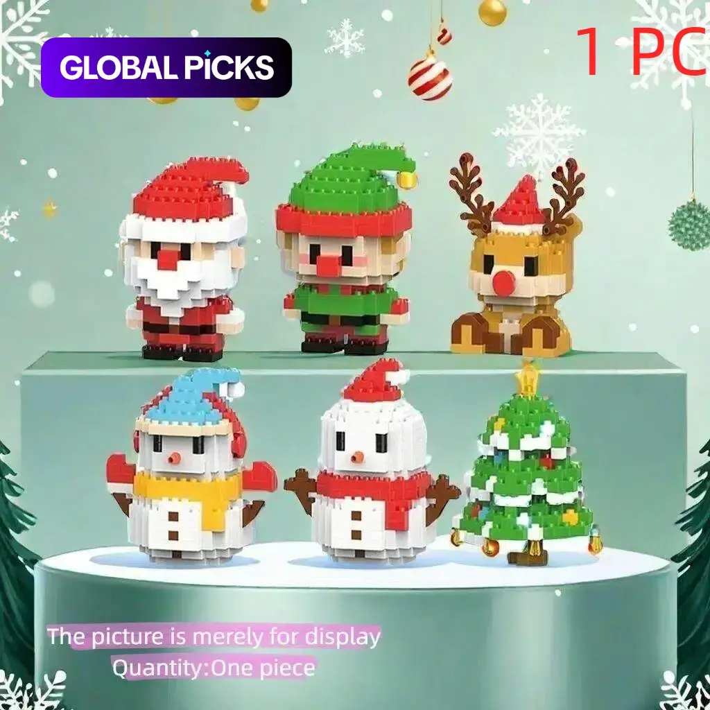 Micro-Particle Santa Claus & Reindeer & Snowman Design Building Blocks, DIY Creative Toy, Desktop Decoration for Home and Office #GLOBAL PICKS