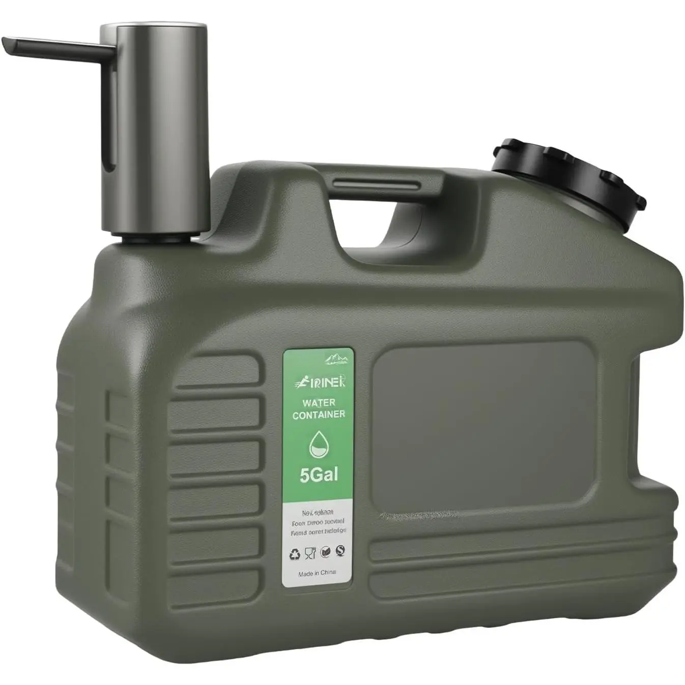 5 Gallon Water Jug, BPA-Free Portable Large Water Container, Emergency Water Storage for Outdoor Hiking, Camping, Backpacking