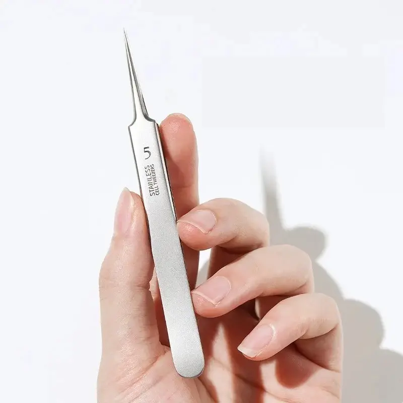 German Ultra-Fine No. 5 Cell Pimples Blackhead Clip Tweezers, Beauty Salon Special Scraping & Closing Tool, Acne Needle for Skin Care