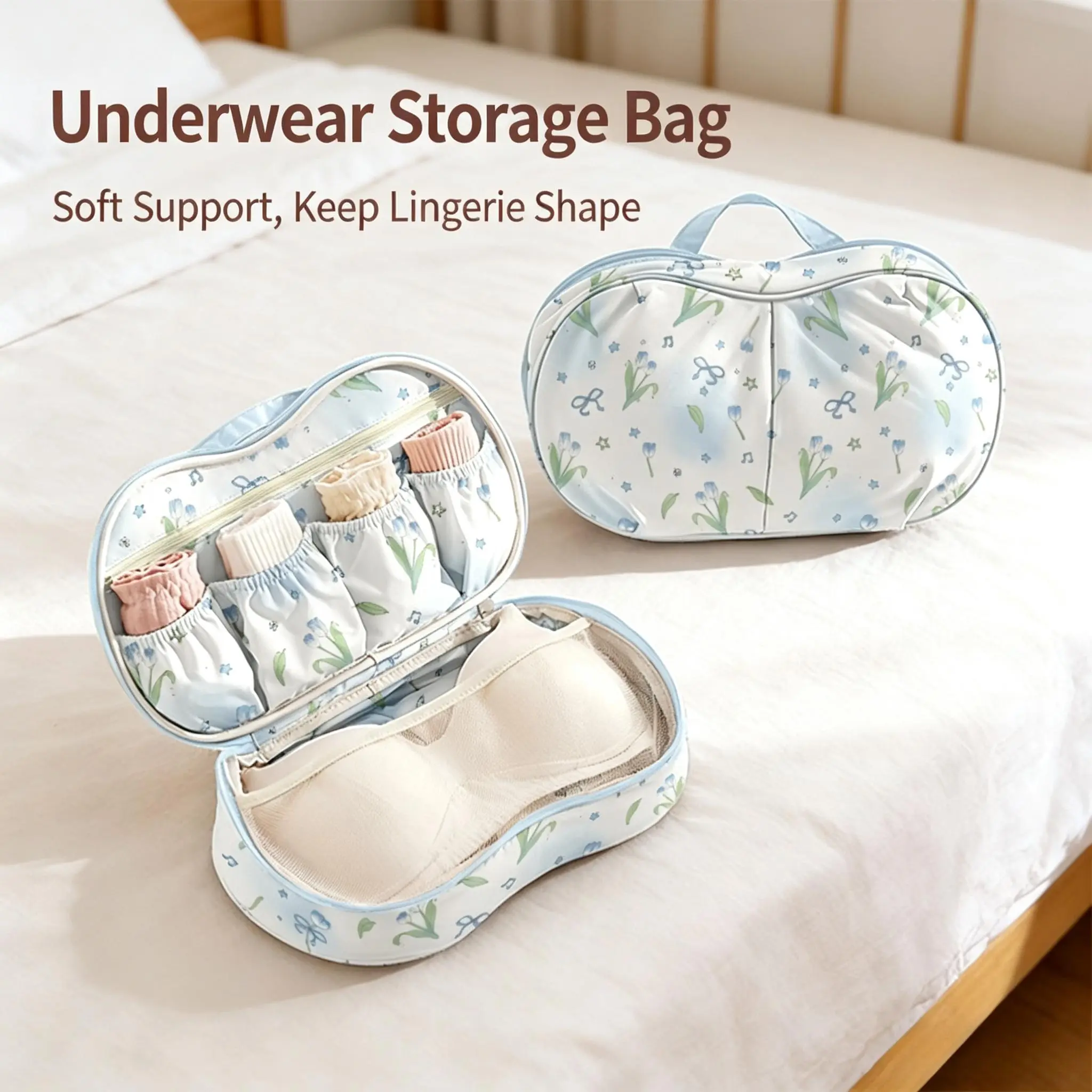 3-in-1 Underwear Travel Organizer Bag – Portable Lingerie Packing Cube, Bra & Sock Panty Storage Pouch, Women's Carry-On Essentials for Business Trip & Vacation