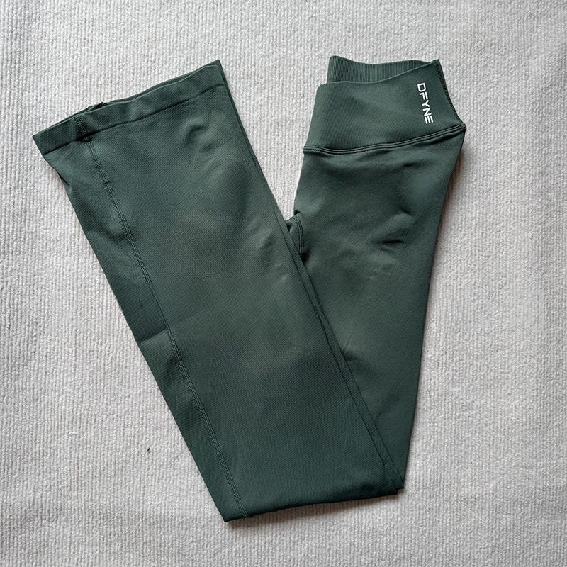 DFYNE 2026 New Vision Crossover Flare Leggings – Seamless Soft Nylon Front V Waist Butt Lift Yoga Gym Fitness Pants for Women