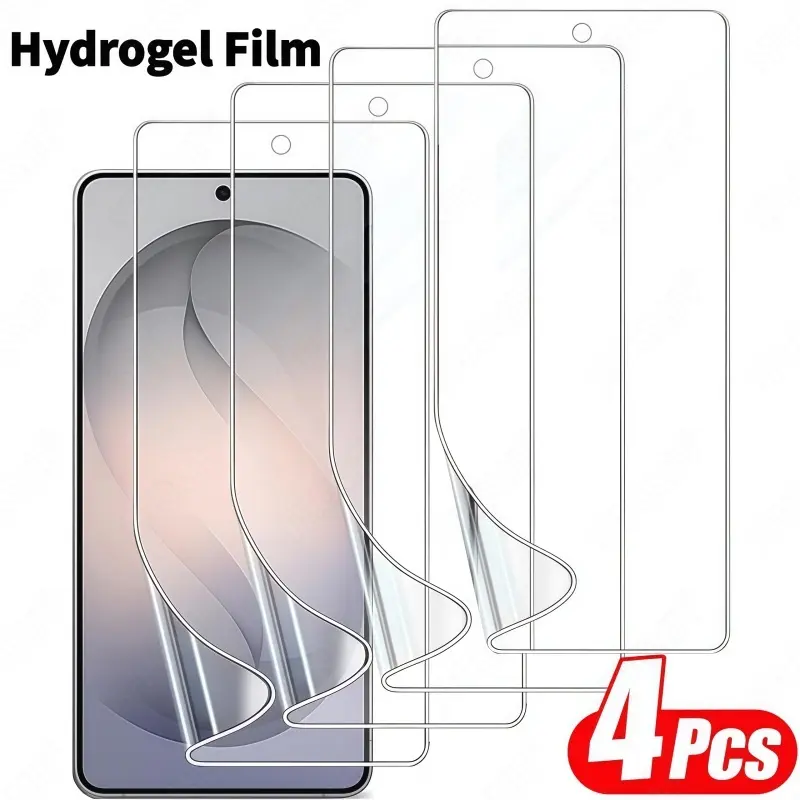 Four-piece hydrogel screen protector set, suitable for Samsung Galaxy S20 FE/S21/S22/S23/S24/S25/S26 Ultra/Note 10 Plus/20 Ultra, soft TPU full coverage film, Durable Tpu protector, non-glass material, high-definition, scratch-resistant, bubble-free