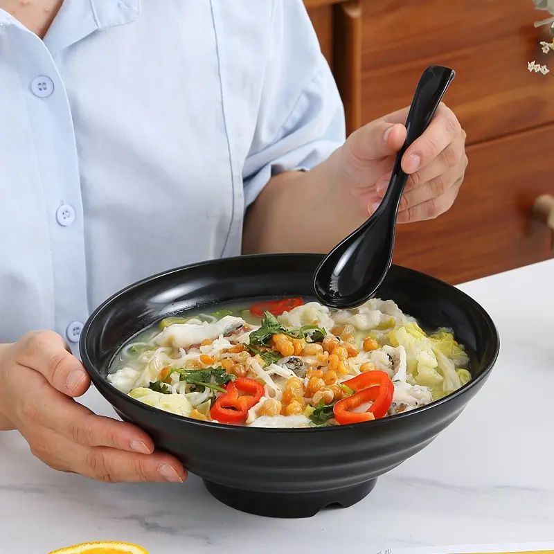 8pcs Wheat Straw Ramen Bowls, 4 Noodle Bowls + 4 Spoons, Japanese Tableware, Large Soup Bowl, Salad Bowl, Microwave Safe, Durable