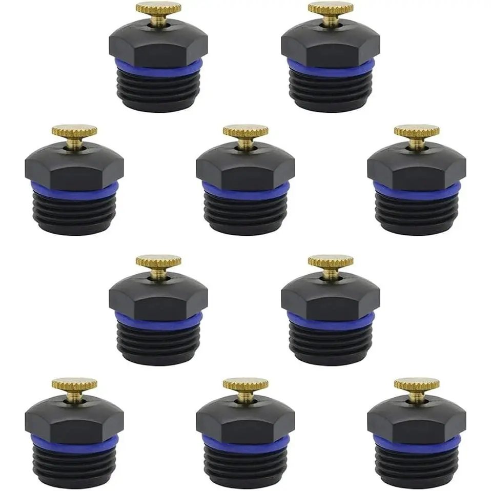 9-Count Brass+Plastic Garden Misting Nozzles, 1/2" Adjustable Outdoor Irrigation Backyard Sprinklers with Rotatable Cap for Farmers/Lawn, 360-Rotating Greenhouse Watering Atomizers