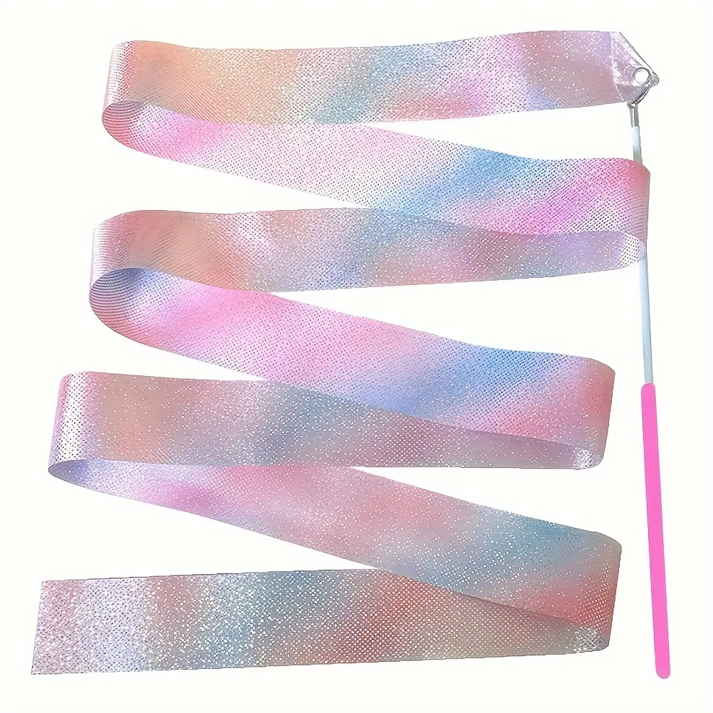 Sparkling Glitter Dance Ribbon, Perfect for Rhythmic Art, Gymnastics & Ballet Twirling, Enhance Your Performance Today!
