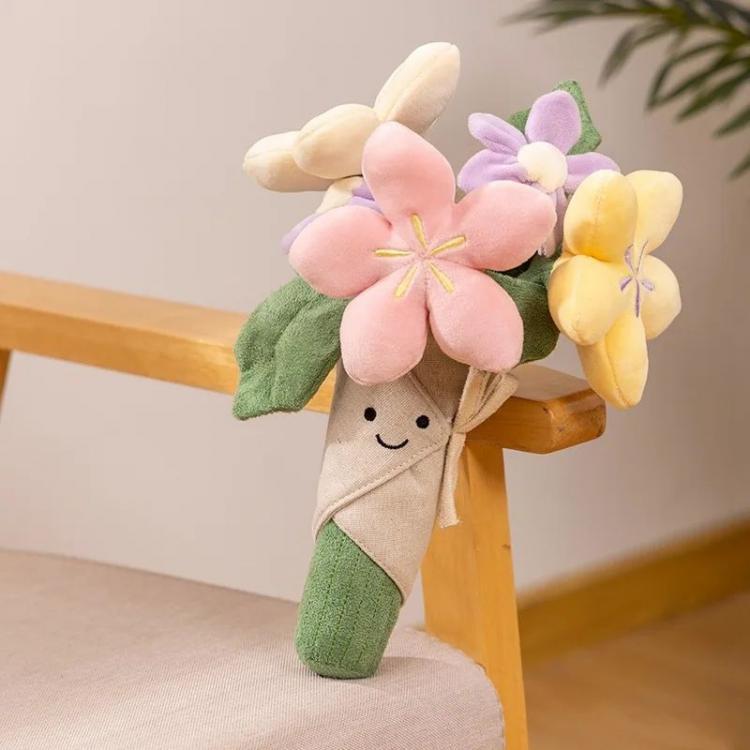 Cute Holding Bouquet Plush Toy Kawaii Tulip Flower Doll Graduation Gift Marriage Proposal Props Creative Girl Birthday Gift easter christmas birthday gift