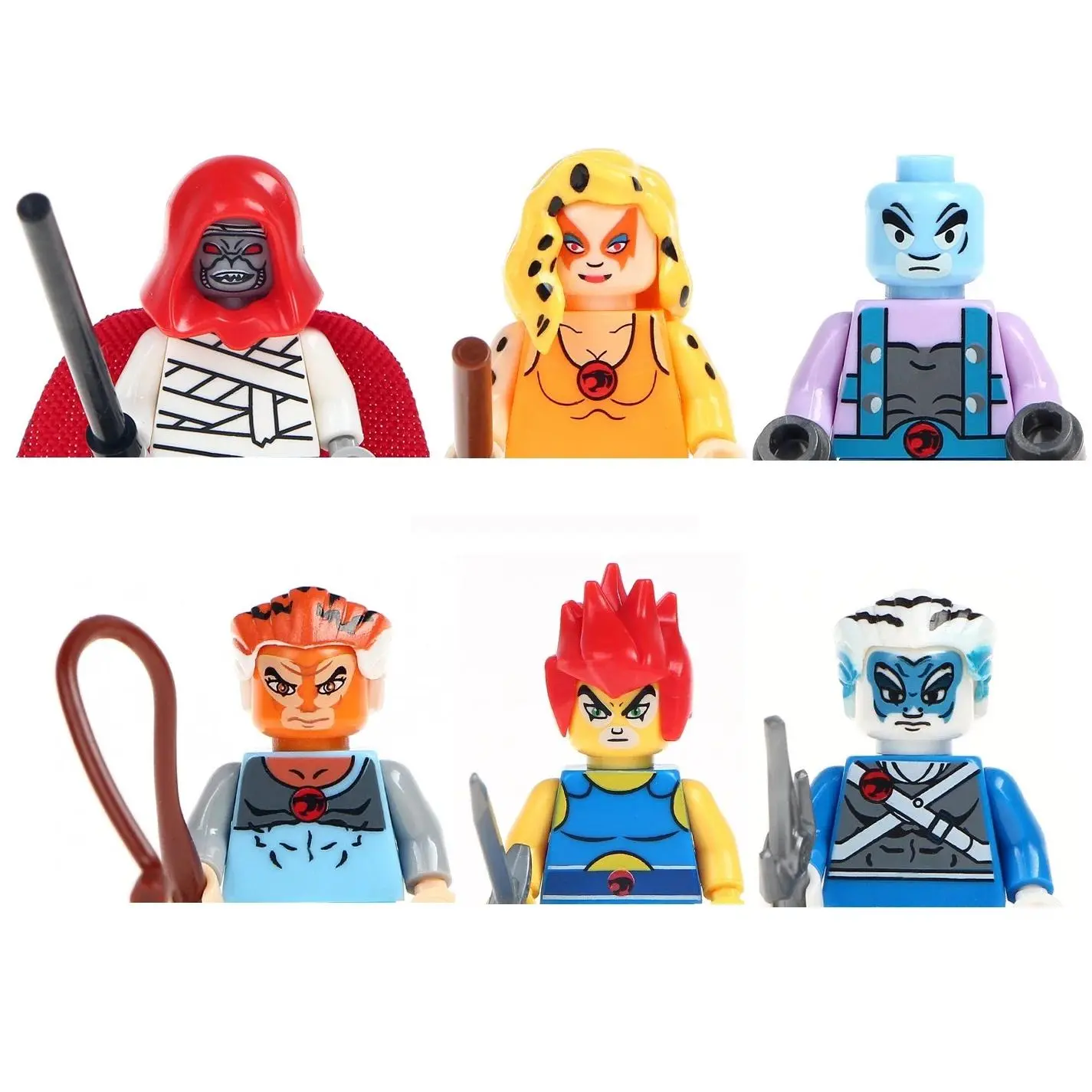 2026 Hot Thundercats Building Blocks Mini Action Figures - Tygra, Panthro, Cheetara Characters, 4.5cm, ABS Plastic, Movable Joints, High-Quality Printed Patterns, Classic Novelty Toy for Hobbies