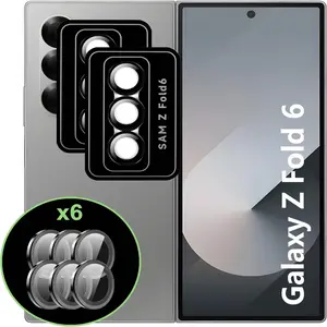 for Samsung Galaxy Z Fold 7 Camera Lens Protector, Individual Metal Ring Tempered Glass Lens Cover, [Strong Adsorption] Scratch Resistant Ultra-Thin HD Clear Lens Cover, 1 Set-Black for Samsung Galaxy Z Flip 7 Camera Lens Protector, Individual Metal Ring