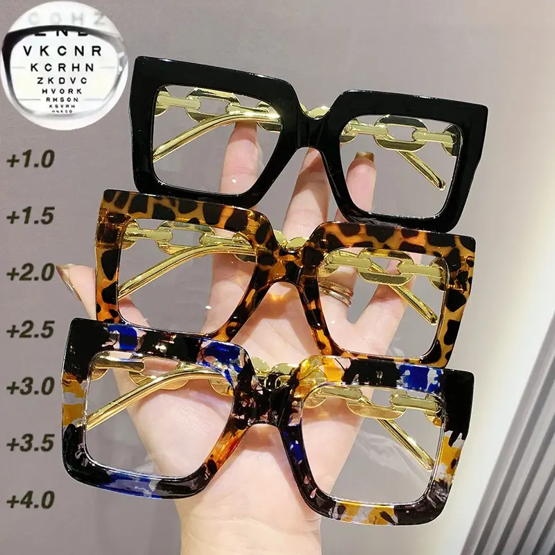 3-Pack Large Frame Reading Glasses, Reading Eyeglasses, Blue Light Blocking, Fashionable HD Lenses, Comfortable Portable Men's Women's Magnifying Glasses